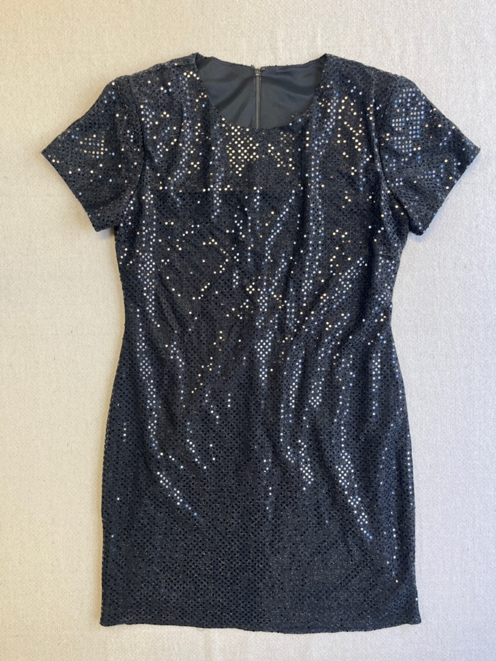 Late Edition Black Sequin Dress Size 8 Lined Party Ready